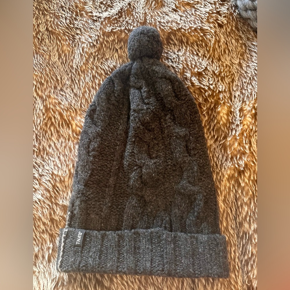 TNA Dark Gray Cable Knit Beanie